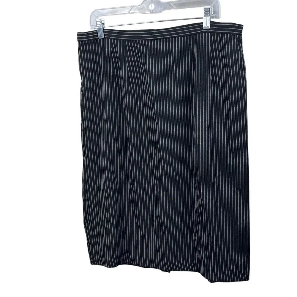 Vintage Pencil Skirt Pinstripe Career Wear Office Business Casual Work
